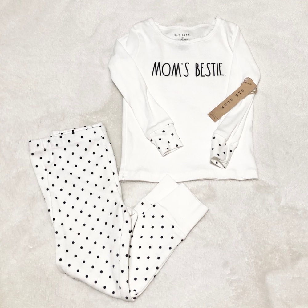 New Rae Dunn Girl’s MOM’S BESTIE Pajama Pant Set